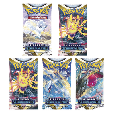 Pokémon Silberne Sturmwinde: 5 x Booster Packung mit zufälliger Kartenbox