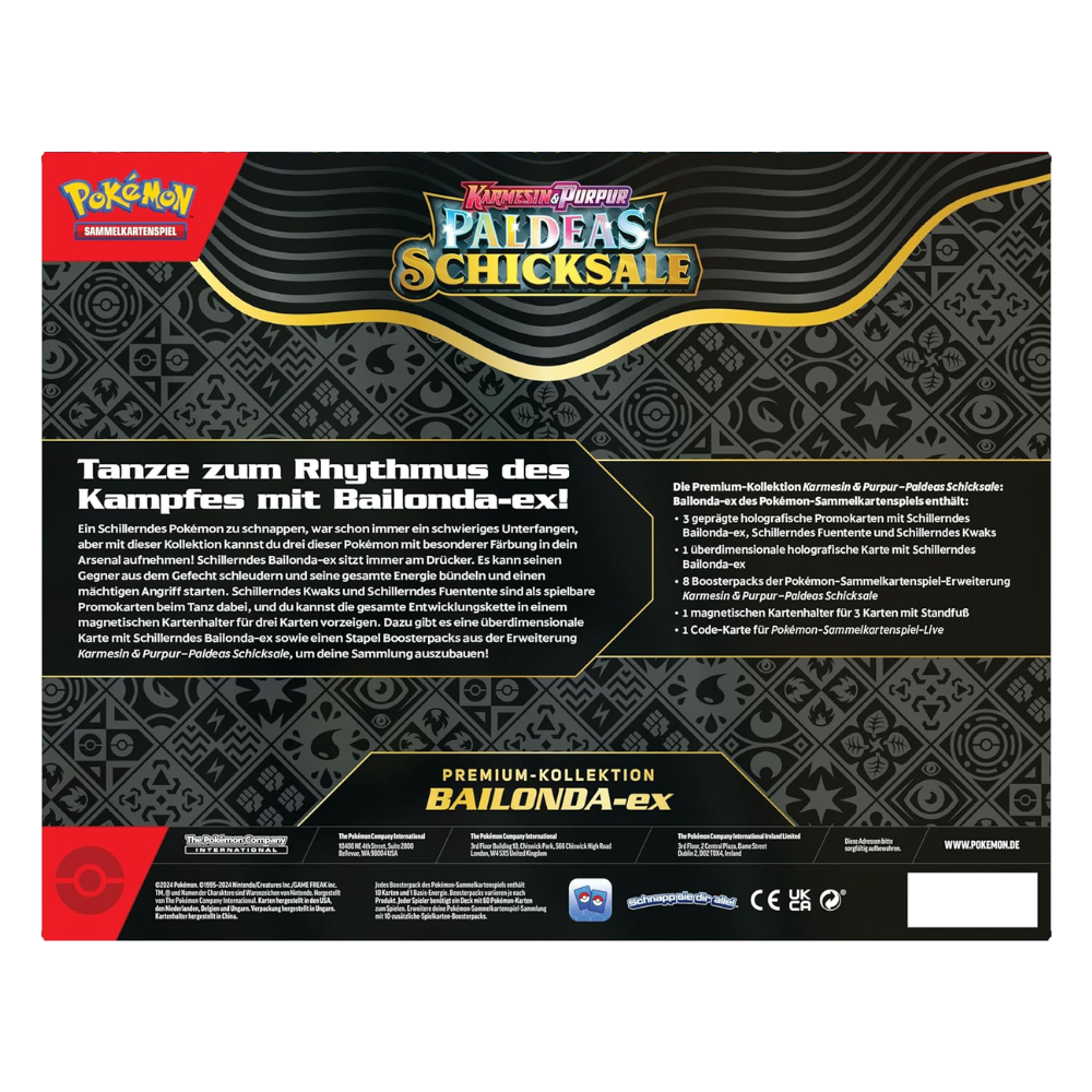 Pokemon Sammelkartenspiel Karmesin und Purpur Paldeas Schicksale Premium Kollektion Bailonda-ex deutsch