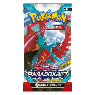 Pokémon Sammelkartenspiel – 4 x Boosterpackung (deutsch) - Karmesin & Purpur Paradoxrift