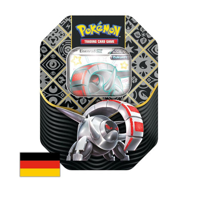 Pokémon Karmesin & Purpur Paldeas Schicksale Tin Box Schillerndes Eisenrad-EX (DE)