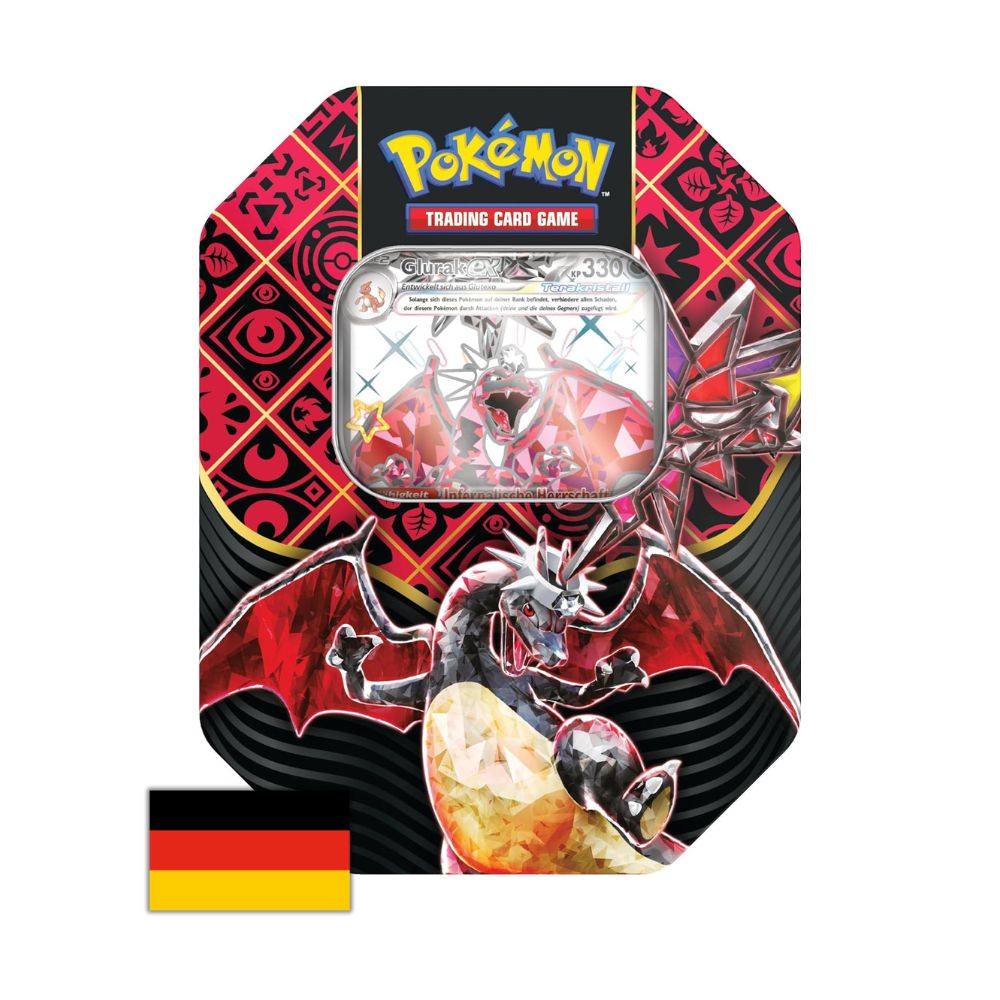 Pokémon Karmesin & Purpur Paldeas Schicksale Tin Box Schillerndes Glurak-ex deutsch