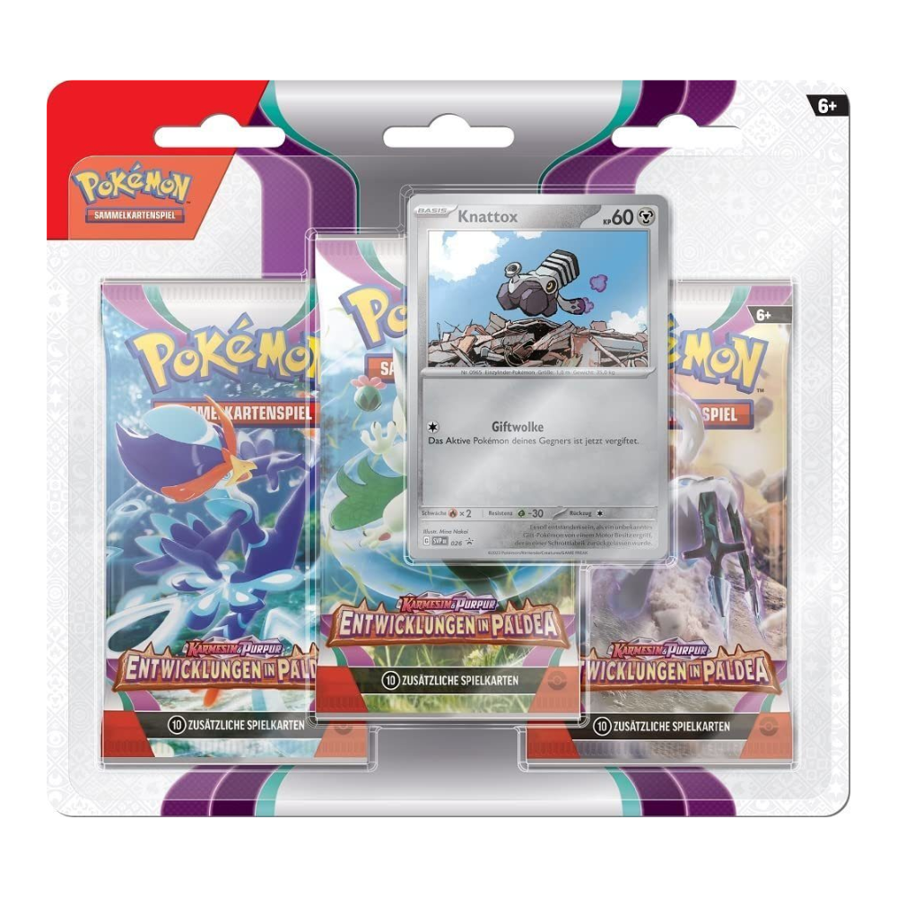 Pokémon Karmesin & Purpur: Entwicklungen in Paldea "Knattox 3 Booster Blister" - deutsch