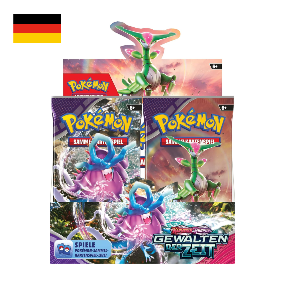 The Pokémon Company International Pokémon Sammelakrten Spiel Karmesin &  Purpur Gewalten der Zeit Booster Display