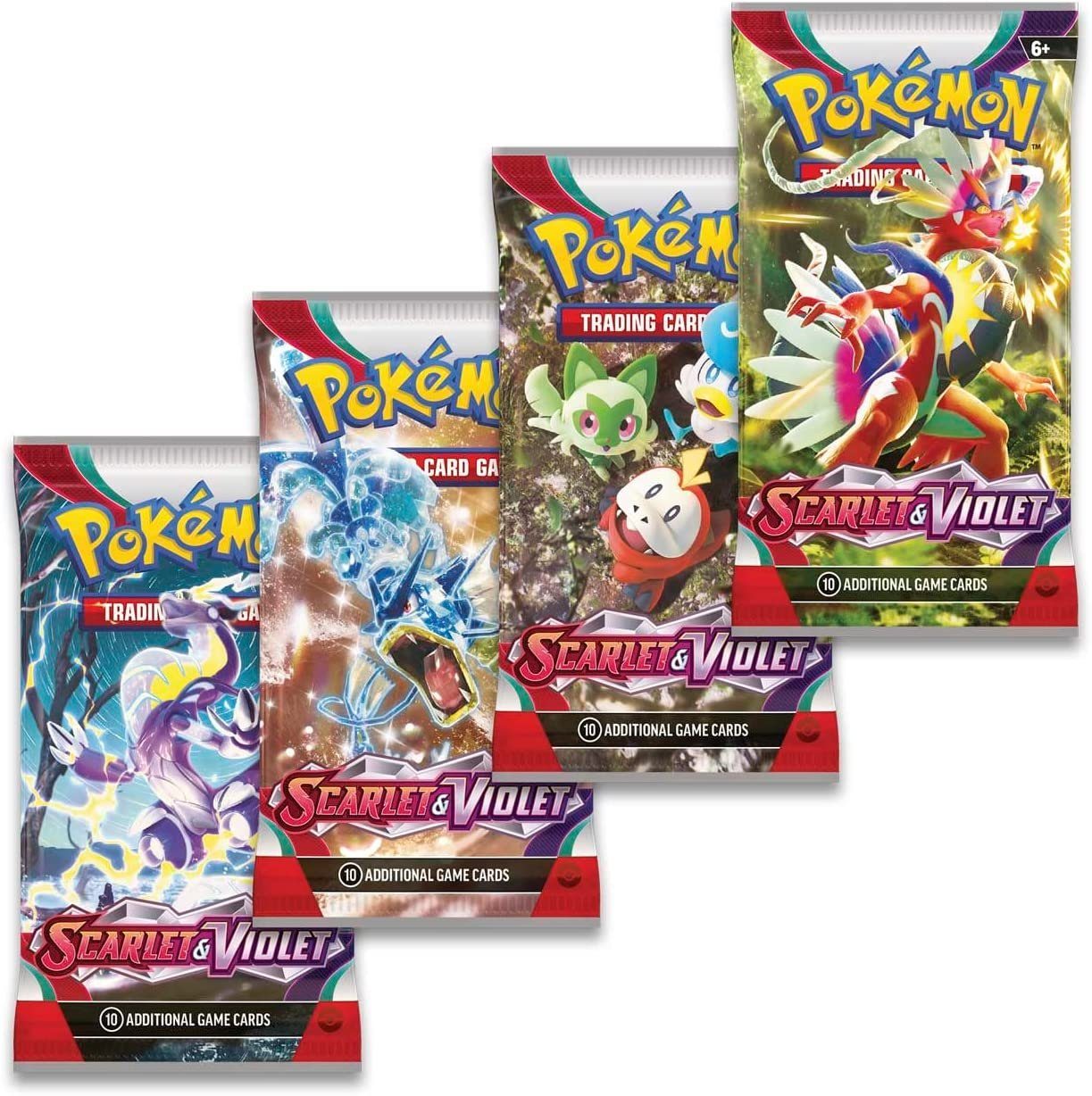 Pokémon Sammelkartenspiel - 4 x Booster Packung Scarlet & Violet