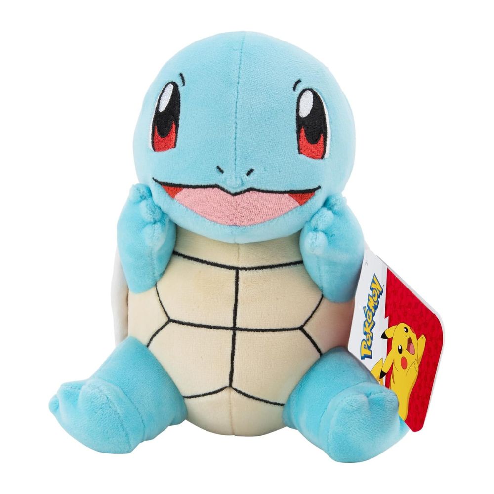 Jazwares Pokémon Plüsch flauschiges Kuscheltier für Kinder Schiggy | Squirtle - ca. 20 cm