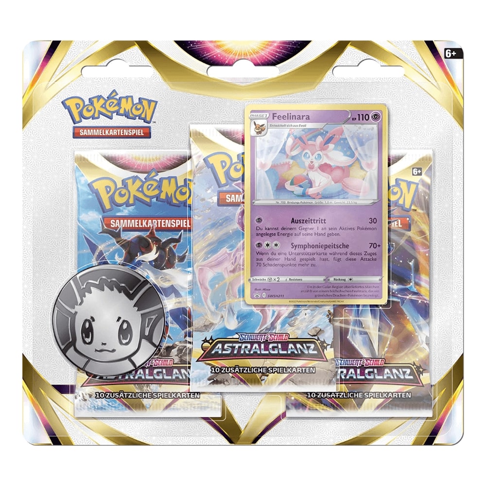 Pokémon – Schwert & Schild - Astralglanz - FEELINARA - 3 Booster Blister Pack