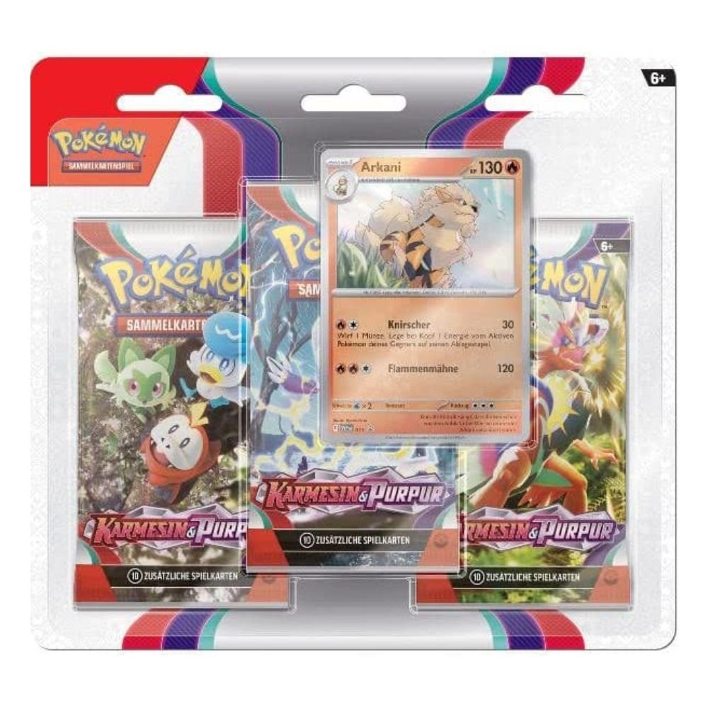 Pokémon - Karmesin & Purpur - Arkani - 3er Booster Blister Pack