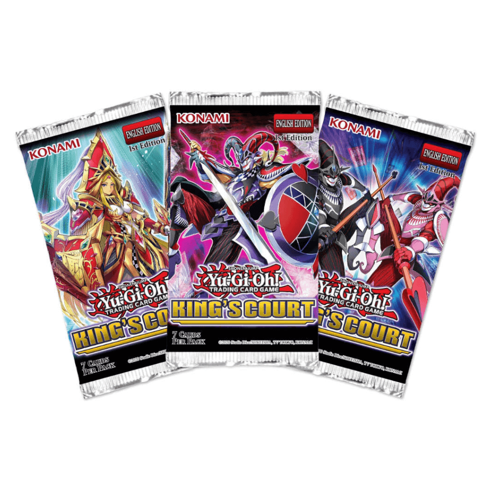 Konami Sammelkarte Yu-Gi-Oh! - King's Court - 3 x Booster Packung (jedes Artwork 1 x) - englisch