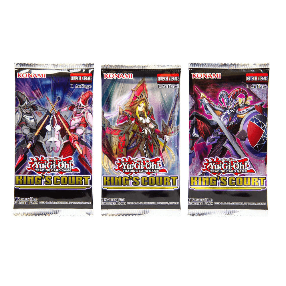 Konami Sammelkarte »Yu-Gi-Oh! - King's Court - 3 x Booster Packung (jedes Artwork 1 x)«