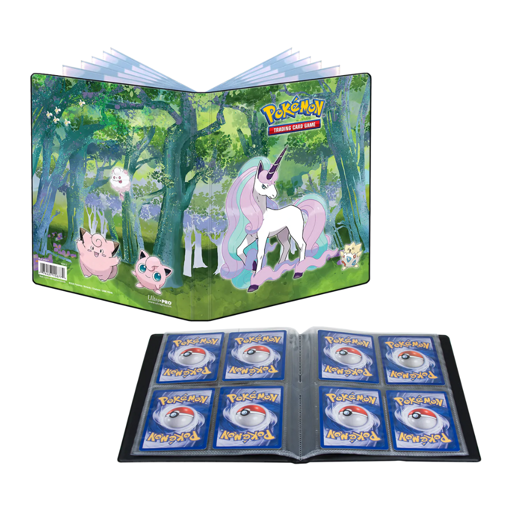 Pokémon Sammelalbum PRO 4-Pocket für bis zu 80 Karten Gallery Series Enchanted Glade mit Motiv Galar-Gallopa