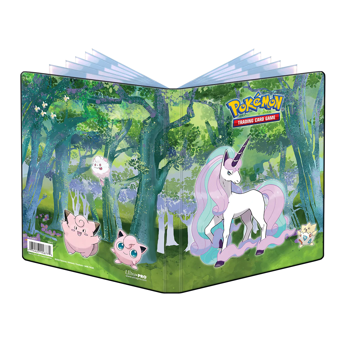 Pokémon Sammelalbum PRO 4-Pocket für bis zu 80 Karten Gallery Series Enchanted Glade mit Motiv Galar-Gallopa