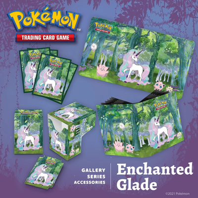 Pokémon Sammelalbum PRO 4-Pocket für bis zu 80 Karten Gallery Series Enchanted Glade mit Motiv Galar-Gallopa